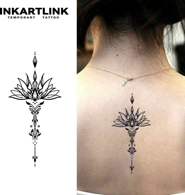 Lotus-Tattoo-Aufkleber, wasserfest, semi-permanentes Tattoo - Bild 1