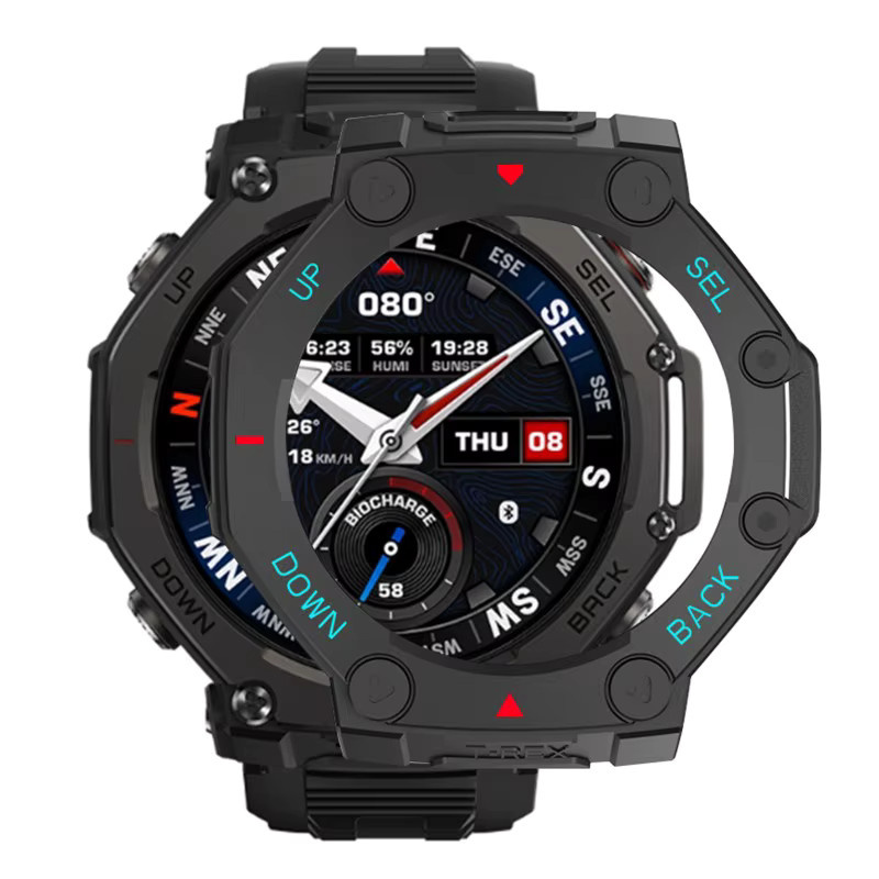 CAOWTAN Smartwatch-Abdeckung Huami Amazfit T-Rex 3 Pro, Schwarz, PC, Unisex - Bild 2