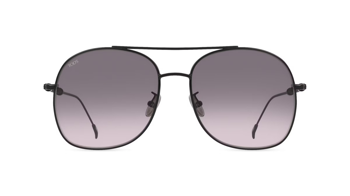 Tod's TO0357 Sonnenbrille, Vollrand, Rund, Metall, Damen, schwarz, grau - Bild 1