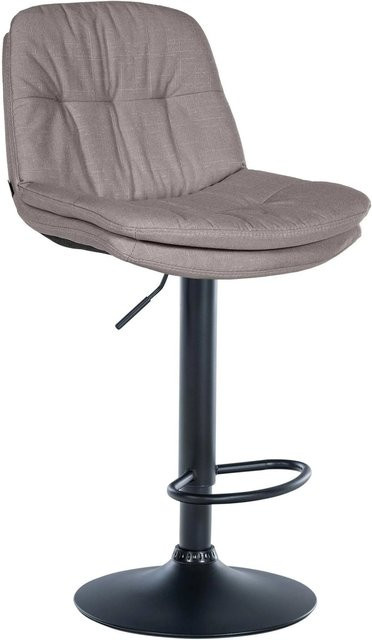 DELUKE Barhocker MITUN, höhenverstellbarer Barstuhl mit Lehne und 360 Grad Drehbarkeit, Stoff Grau/Schwarz, B/T/H: 46 x 54 x 92 cm - Bild 1