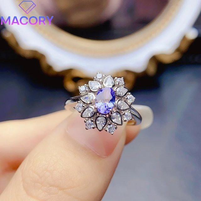 MACORY Ring Tansanit, Zirkonia, 925 Silber, Damen - Bild 1