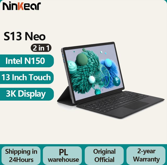 Ninkear S13 2-in-1 Laptop mit Intel Prozessor, 12GB RAM, 512GB SSD, 13-Zoll 3K Touchscreen und Windows 11 Tablet-PC inklusive abnehmbarer Tastatur - Bild 1