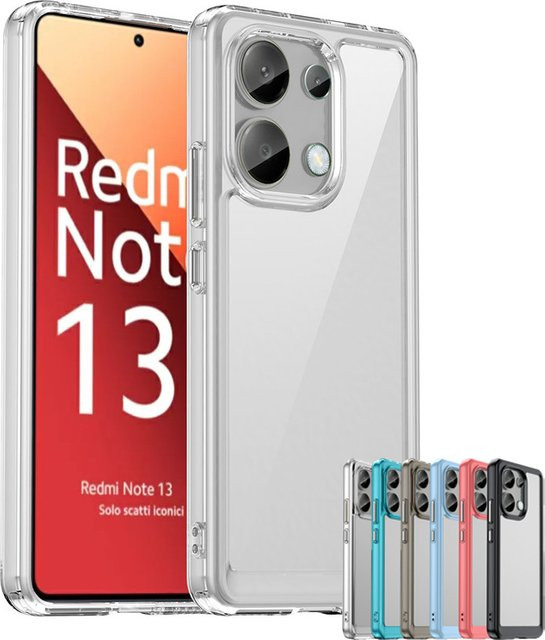 Stoßfeste Schutzhülle aus hartem PC und TPU Silikon für Xiaomi Redmi Note 13 4G und Redmi Note 13 Pro Plus 5G in Schwarz und Transparent - Bild 1