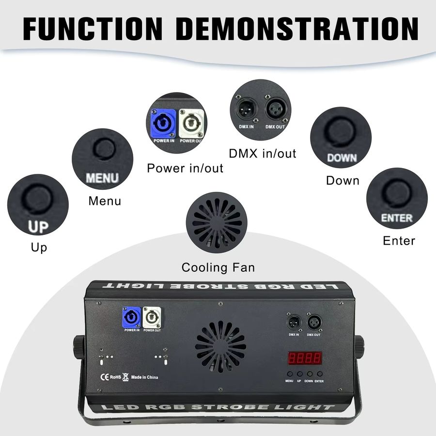 POLET 200W LED RGBW 4in1 Partition Strobe Light mit DMX512 für DJ, Wedding und Stage Lighting Effects in Weiß 8000K - Bild 2