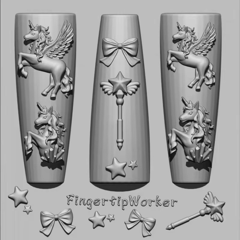 3D-Reitkopf-Silikonform für Nagelkunst, transparent, einteilig - Bild 1