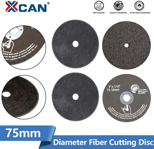 XCAN Mini Schleifscheibe 75mm Kreisförmiges Harz Sägeblatt als Trennscheibe für Winkelschleifer zur Bearbeitung von Holz, Eisen und Metall - Bild 1