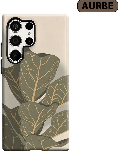 Stoßfeste Handyhülle im Geigenblatt-Feigenadern Design für Samsung Galaxy S26 S25 S24 S23 Ultra Plus mit robuster Doppelschicht-Rückabdeckung - Bild 1