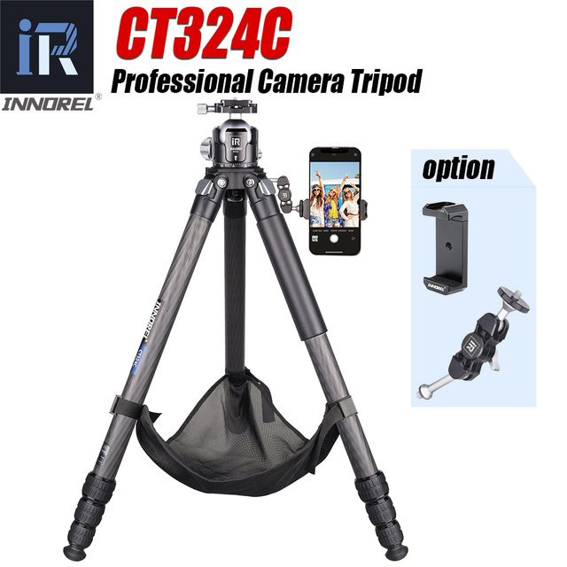 INNOREL CT324C Professionelles Reisekamerastativ in Schwarz mit Steintasche für DSLR und Camcorder, maximale Belastbarkeit 25 kg - Bild 1