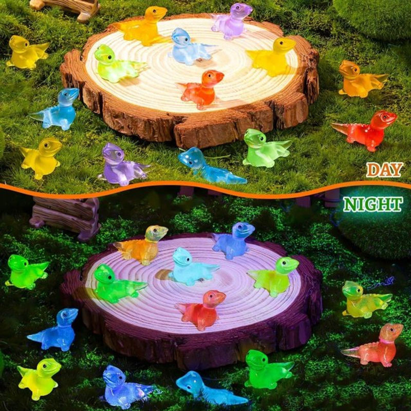 30 Stück leuchtende Mini-Eidechsen von XMSJ in Mehrfarbig für DIY Micro Moos Landschaft und Puppenhäuser aus Kunststoff - Bild 1