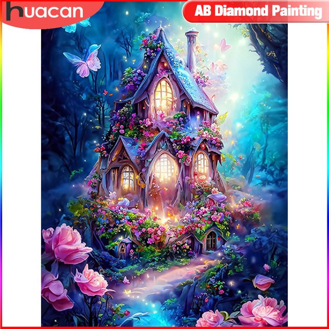 Huacan DIY Diamond Painting Landschaft Mosaik Wanddekoration Multicolour B: 30,0 cm, H: 20,0 cm - Bild 1