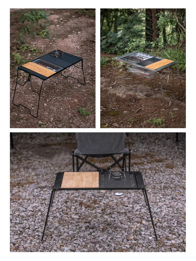 Pandatour Camping-Tischbrett aus Bambus und Holz, doppelseitiges Schneidebrett in Braun - Bild 4