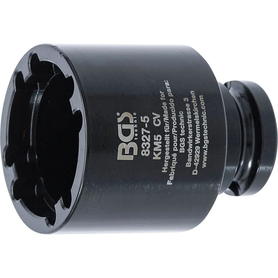 BGS Nutmutternschlüssel KM5 8327 für innen liegende Zapfen, 1/2 Zoll, Chrome Vanadium, Schwarz - Bild 2