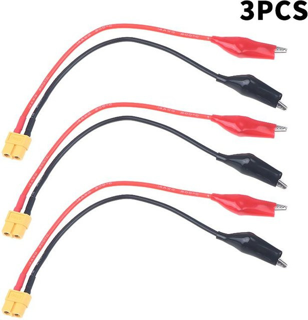 RC Spielzeug XT60 Verbindungskabel mit Krokodilklemmen und NC2500 Pro Messwerkzeug, 14AWG Stromverbindungskabel, Farbe: Rot - Bild 1