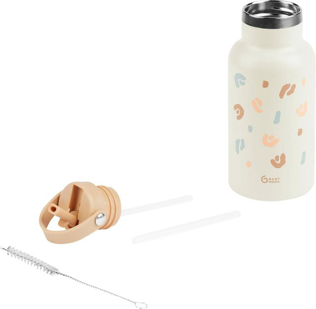 Babymoov Trinkflasche aus Edelstahl mit Strohhalm und auslaufsicherem Verschluss, 350 ml - Bild 1