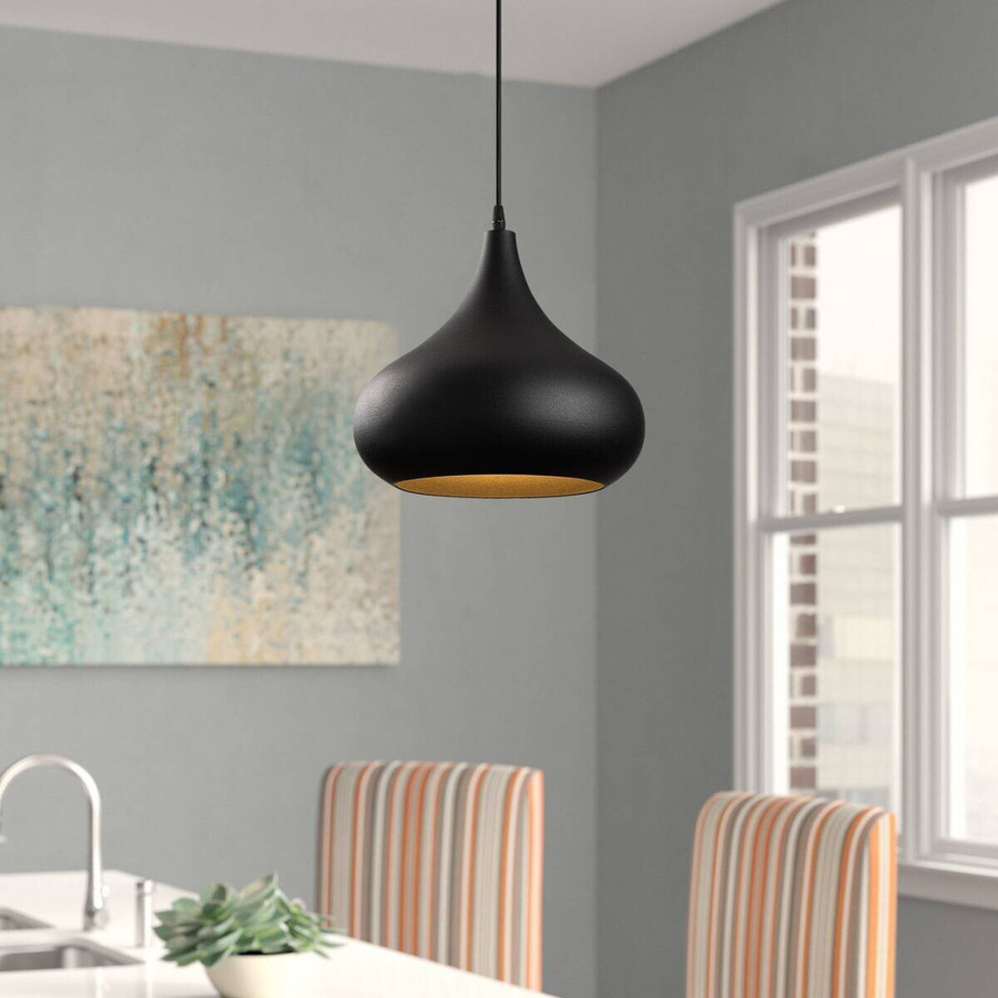 Opviq Pendelleuchte Saglam in Gold und Schwarz aus Metall mit E27 Fassung, Höhe: 126 cm, Breite: 30 cm, Tiefe: 30 cm - Bild 2