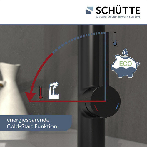 Schütte Spültischarmatur Miami Schwarz-Matt mit ausziehbarem Soft-Touch Schlauch und Spritzfunktion aus Messing - Bild 3