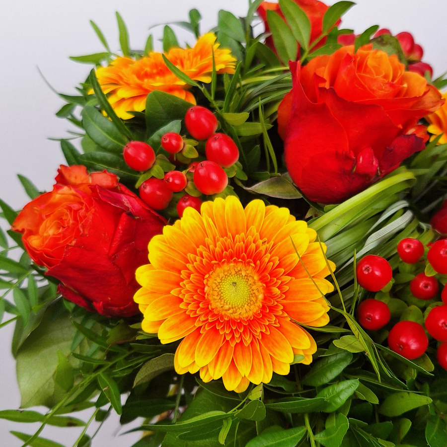 Blumenversand Edelweiß Blumenstrauß Rose Gerbera Mixed Orange Thank you - Bild 2