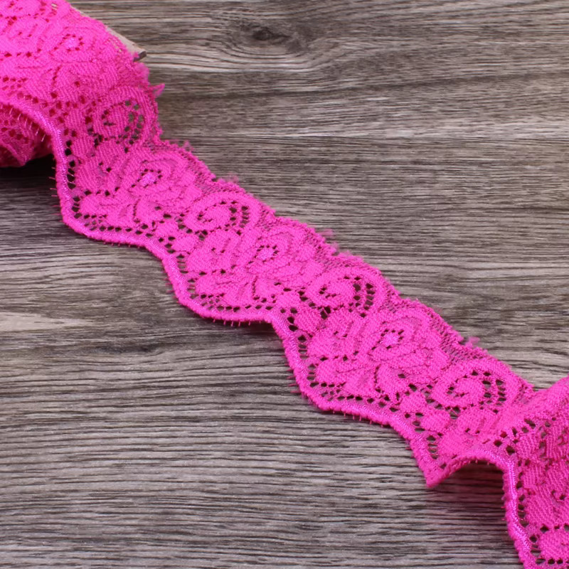 Elastisches Tüll Spitzenband mit Wellenrand für Haarschmuck und Ornamente, Breite: 3,5 cm, 10 Yards - Bild 2
