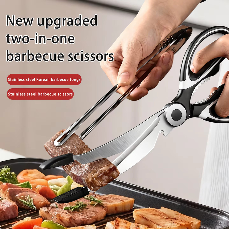PLYS Mehrzweck-Grillschere in Schwarz zum Schneiden von Fleisch, Knochen und Steaks - Bild 2