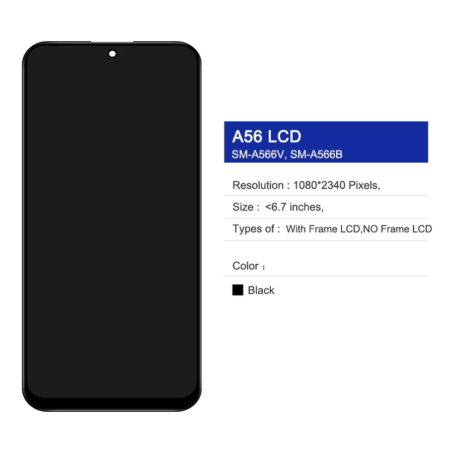 Samsung A56 5G TFT LCD Display mit Touchscreen Digitizer Montage Ersatzteil in Schwarz für SM-A566V, SM-A566B, SM-A566E - Bild 2