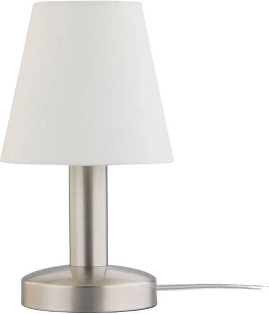 Lindby Tischlampe Hanno Modern Weiß aus Textil, 1-flammig, E14, Höhe: 40,0 cm, Breite: 24,5 cm, Tiefe: 14,0 cm - Bild 1
