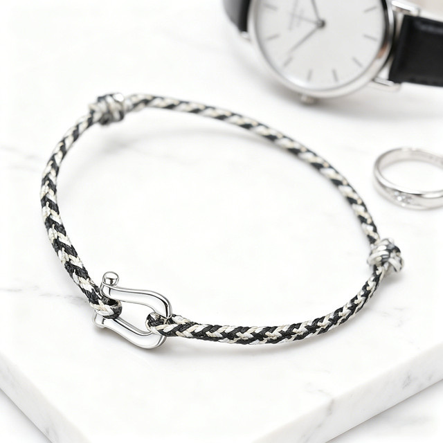 Armband Noter, Edelstahl, Silber, Damen, geflochten, verstellbar - Bild 1