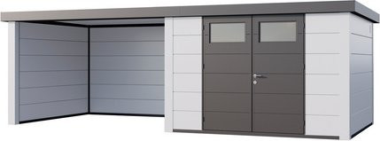 Telluria Gerätehaus Classico aus Stahl in Weiss, B/H/T: 662 x 219 x 318 cm - Bild 1