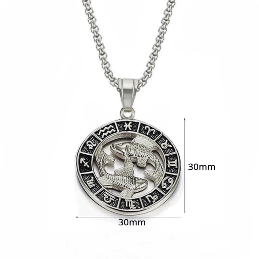Anhänger Halskette Sternzeichen, Edelstahl, Silber, Unisex - Bild 2