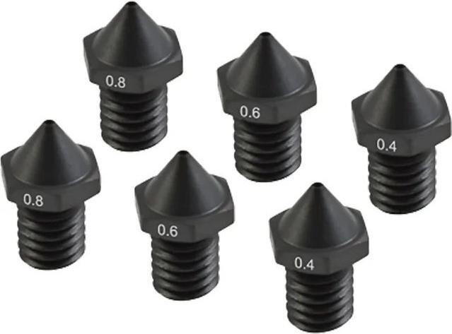 Flashforge C3P Harden Nozzle Zubehör für FDM-Drucker in den Größen 0,4 mm, 0,6 mm und 0,8 mm, Schwarz - Bild 1