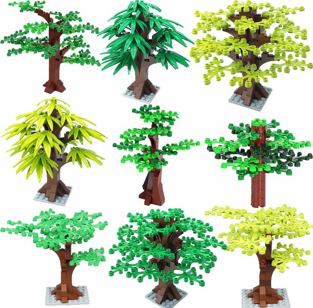 BRICKPANDA MOC Dschungel-Garten-Bausteine-Set, Pflanzen- und Baum-Kit, Zubehör - Bild 1