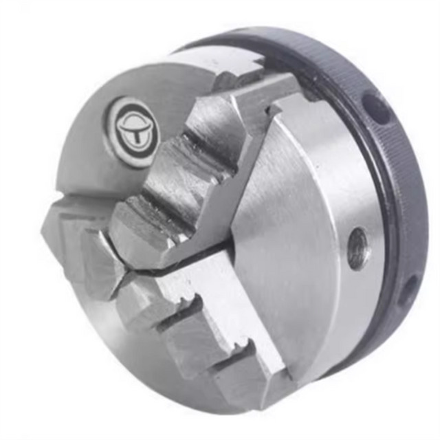 LIXIU Mini Bohrfutter aus Edelstahl für Drehmaschinen mit 3 oder 4 Backen und Pleuel für Motorwelle M14, Farbe Silber - Bild 1