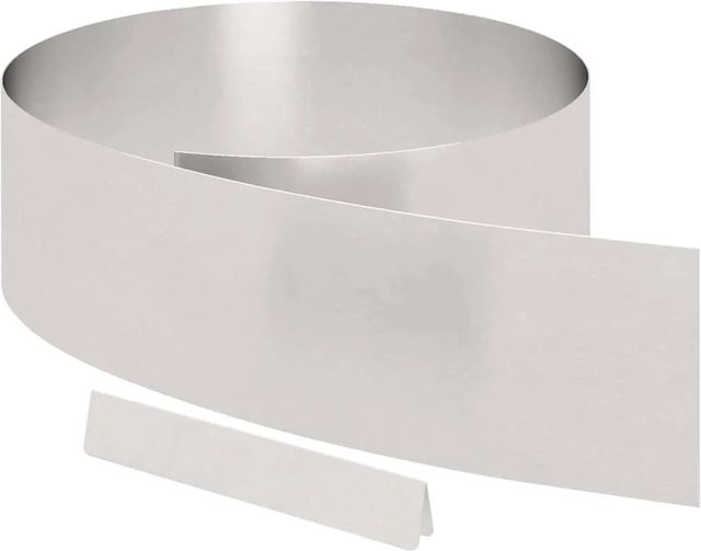 vidaXL Raseneinfassung aus Edelstahl in Silber, B: 450 cm, H: 15 cm, T: 0,05 cm - Bild 1