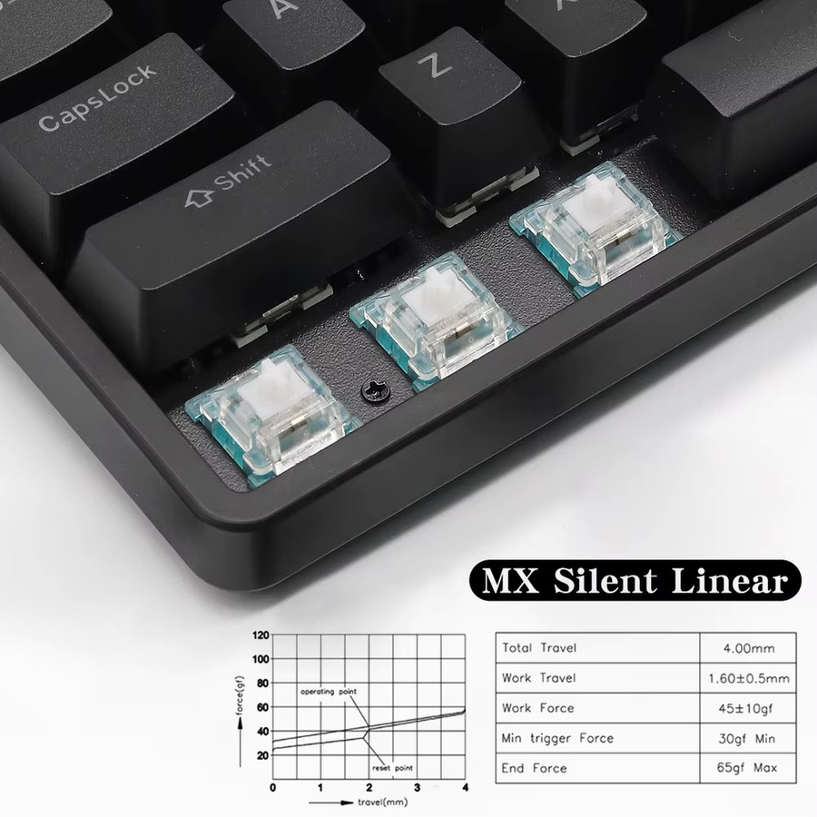 Outemu Ocean Linear Clicky Switches 3-Pin MX Silent 45g 55g RGB SMD Hot-Swappable für mechanische Tastaturen Gaming und Büro - Bild 3