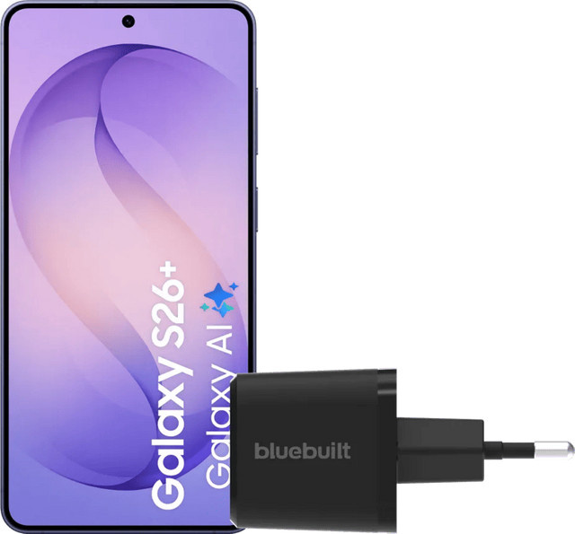 Samsung Galaxy S26 Plus 512GB 5G Dunkelblau mit BlueBuilt Ladegerät 45 Watt Schwarz - Bild 1