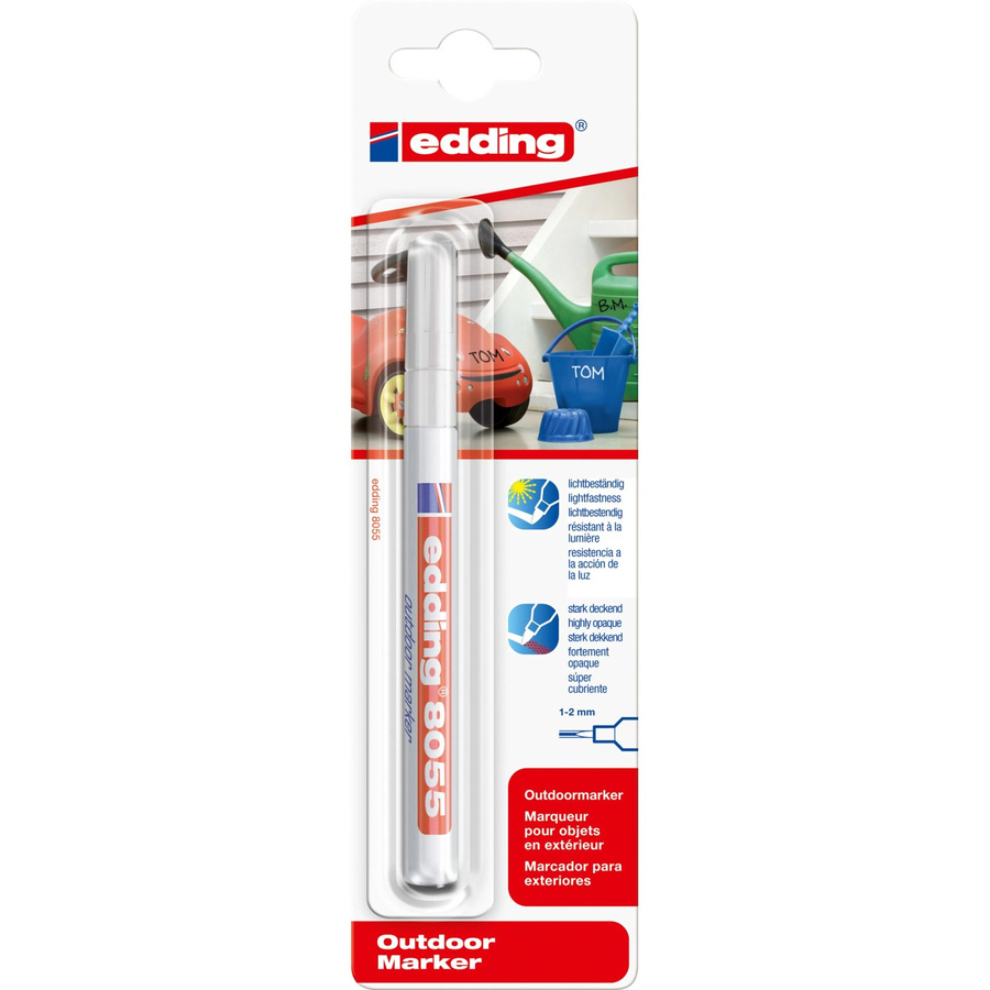 Edding Outdoormarker 8055 Permanent Lackmarker Weiß mit Bullet Spitze - Bild 2