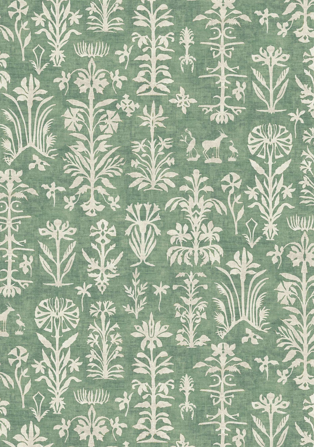 Lewis & Wood Tapete Papyrus Malachite in Grün mit floralem Vlies-Design - Bild 1