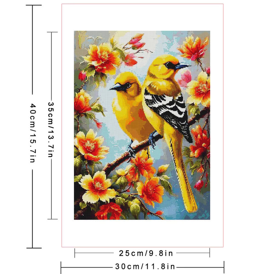 Huacan Diamant-Gemälde Vogel Motiv als rundes Diamant-Mosaik in Multicolour mit Zubehör zur Wandkunst - Bild 2