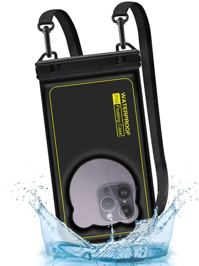 HAISSKY Wasserdichte Handyhülle mit Schwimmsack für iPhone 17 16 15 14 13 Pro Max und weitere Modelle, Farbe: Schwarz - Bild 7