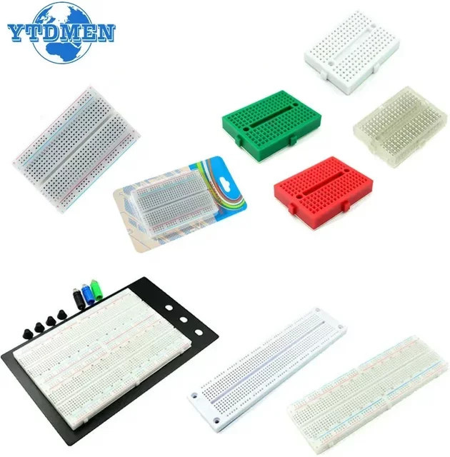 YTDMEN Breadboard DIY Kit MB-102 in Weiß mit 1600 Jumper Wire Kabeln und verschiedenen Lochreihen für lötfreie Prototypen-Tests - Bild 1