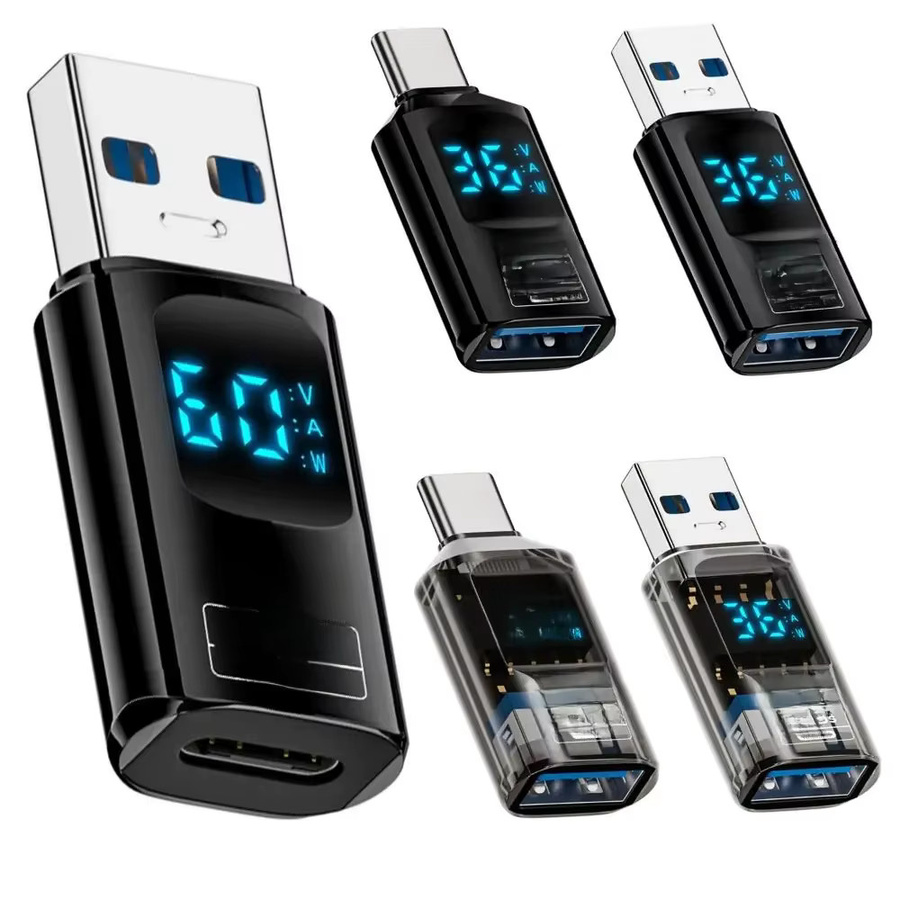 Digitaler USB-C-Leistungstester mit LED-Anzeige und Smart Chip für USB 3.2 Datenübertragung 10 Gbit/s, transparent - Bild 7