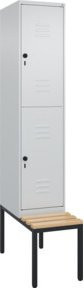 C+P Doppelstock-Spind Classic PLUS Sitzbank mit 1 Abteil, Buche-Hartholz, B/T/H: 212 x 40 x 81,5 cm - Bild 1