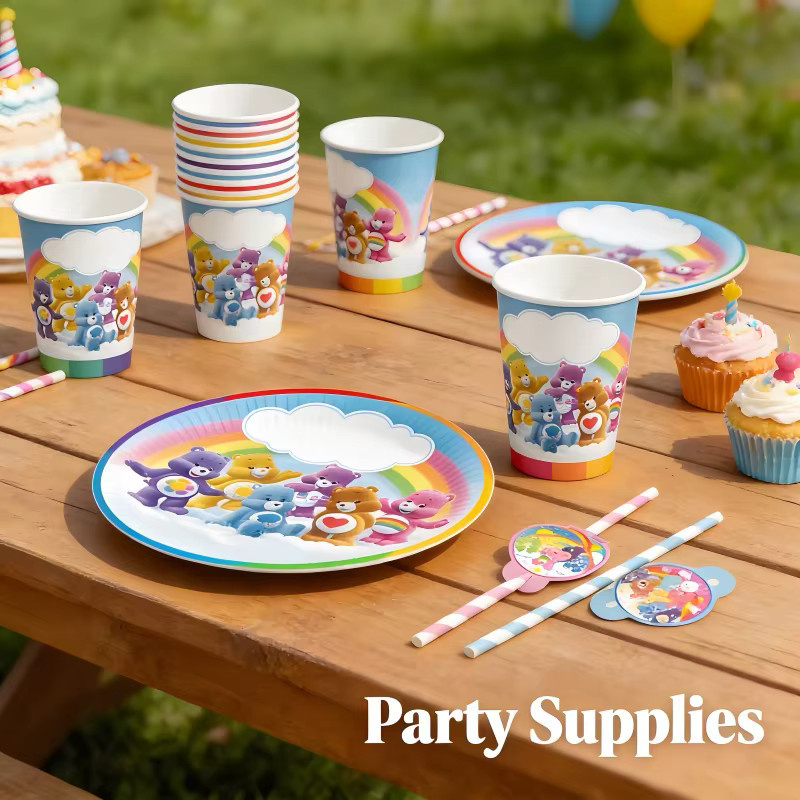 Care Bears Geschirrset mit Teller, Becher und Strohhalm in Multicolor für Partys und Themenveranstaltungen - Bild 2