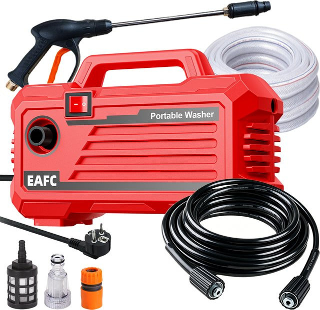 EAFC Elektrischer Hochdruckreiniger mit 2000W und 200 Bar in Rot - Bild 1