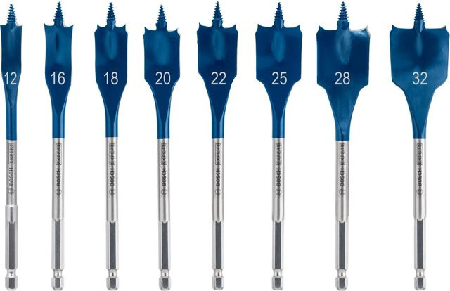 Bosch Expert Self Cut Speed Flachfräsbohrer Set, 8-teilig, Blau - Bild 1