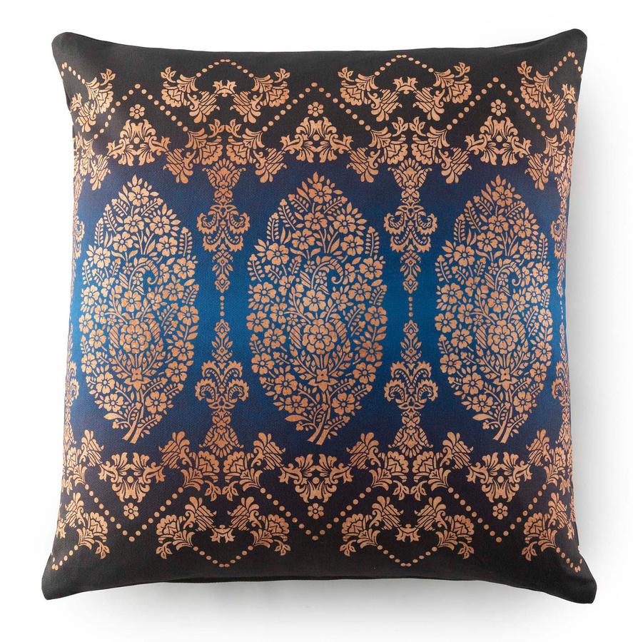 Bassetti Kissenhülle Twill GOLD DECOR in Blau und Gold, B/B: 50 x 50 cm - Bild 1