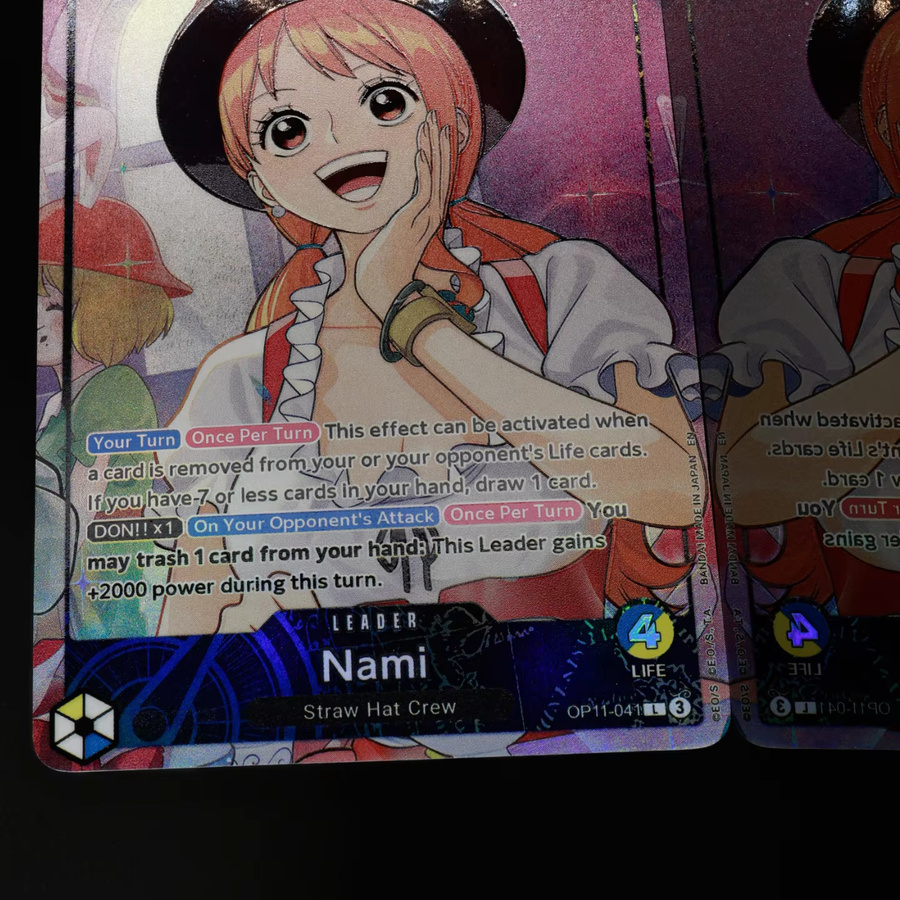 One Piece TCG Nami Promo Leader-Karte, Englisch, Blau Gelb, Folienveredelte Texturkarte - Bild 2