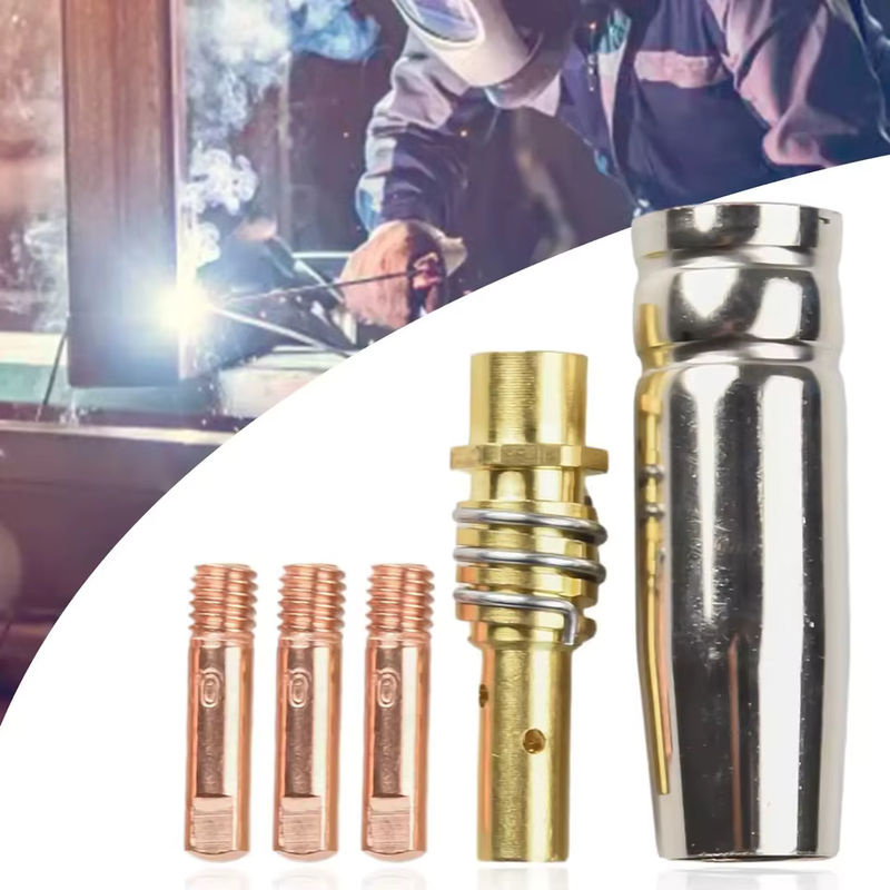 5er-Set MIG Schweißzubehör MB15 15AK bestehend aus Schutzdüsen und Kontaktspitzen in den Größen 0,6 mm, 0,8 mm, 0,9 mm, 1,0 mm und 1,2 mm, Farbe Silber - Bild 3