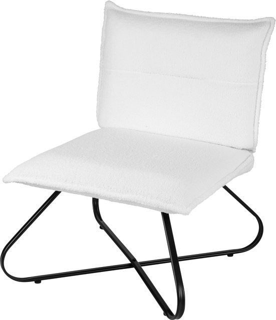 LIVARNO HOME Sessel in modernem Design mit Bouclé-Stoff und Metallgestell, Höhe: 77 cm, Breite: 71 cm, Tiefe: 64 cm - Bild 1