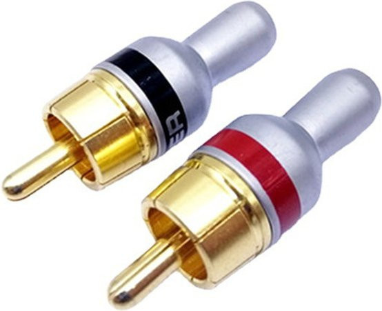 HEDANP RCA-Stecker vergoldet männlich als Audio- und Video-Anschluss zum Löten von AV-Kabeln in Gold und Multicolour - Bild 1