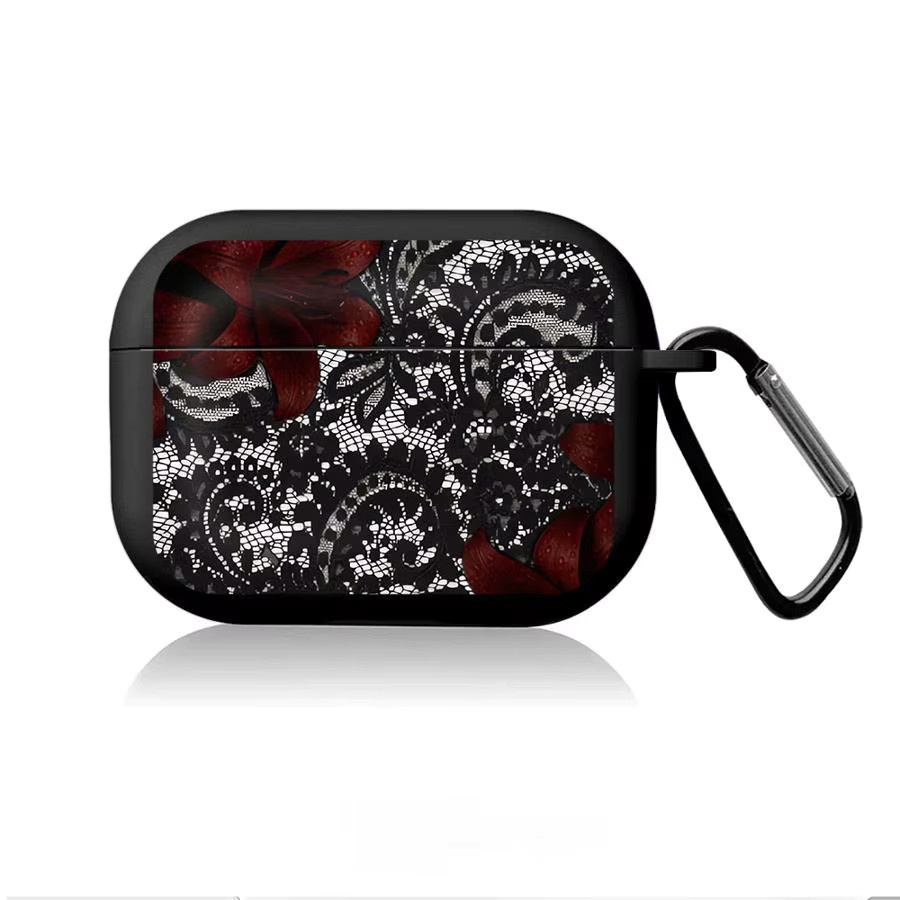 Schutzhülle mit Lace Flower Design für Apple AirPods Pro 1 2 3 und AirPods 4 - Bild 5